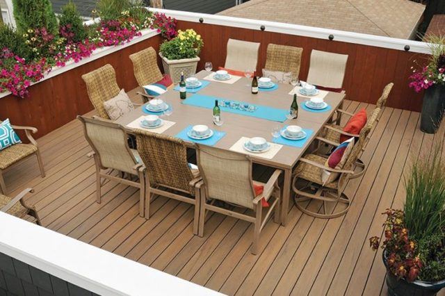 blue and white table with chairs